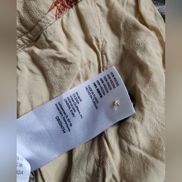 Anthropologie Smocked Balloon-Leg Bird Floral Print Pants Sz 12 - Picture 8 of 9